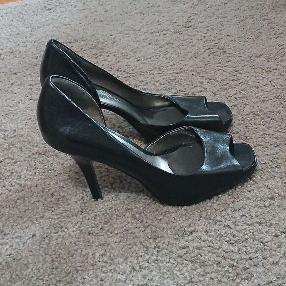 Jessica Simpson black open toe heels Sz 7 EUC - Picture 5 of 9